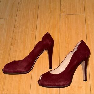 Nine West - burgundy red suede heels, size 8